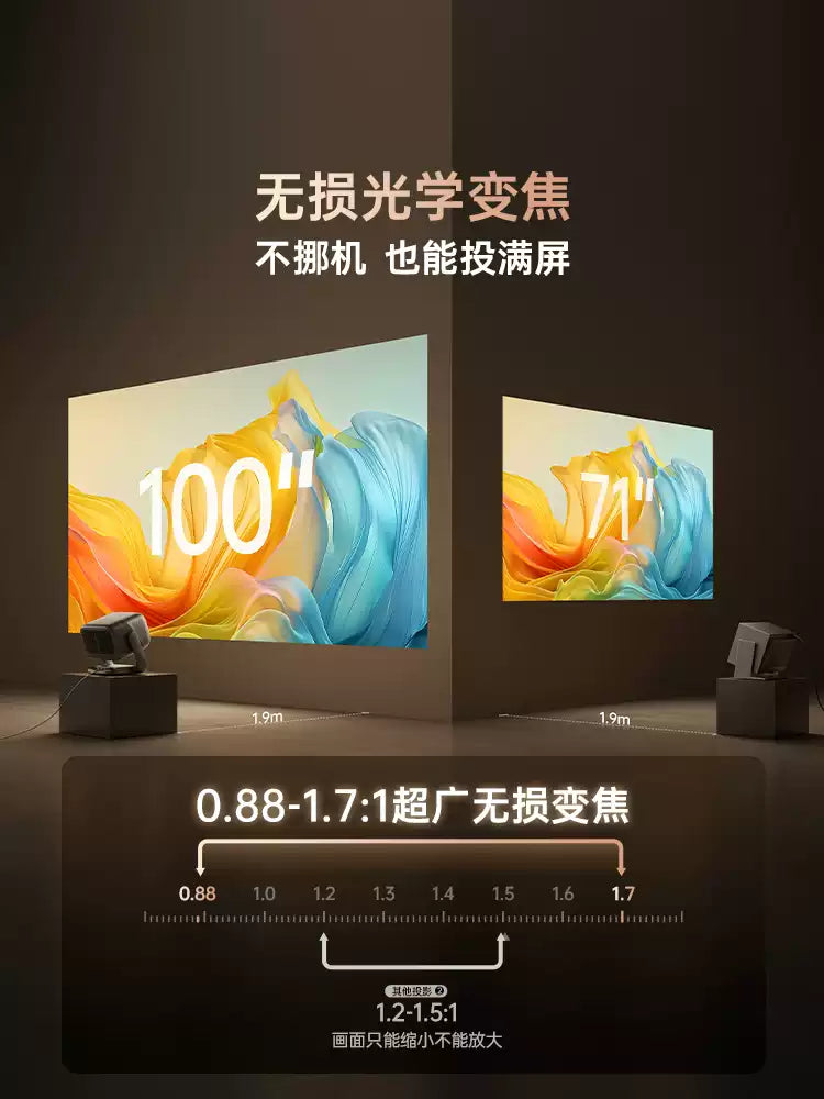 N5S Ultra Max | 2026 New Tri‑Color Laser 4K Home Projector, Ultra‑HD High‑Brightness Eye‑Care, Wireless Phone Screen Cast for Bedroom
