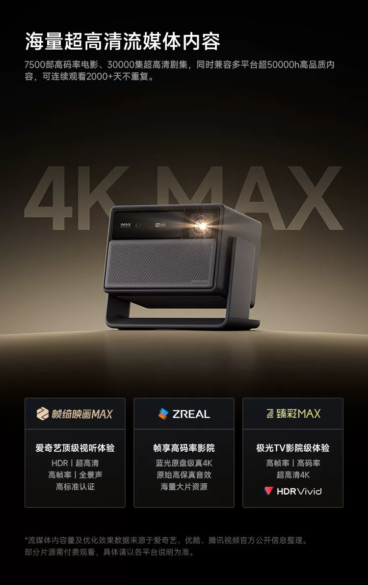 RS30 Pro 4K Optical Zoom Laser Projector | High Brightness Home Cinema for Living Room Bedroom, Global Use