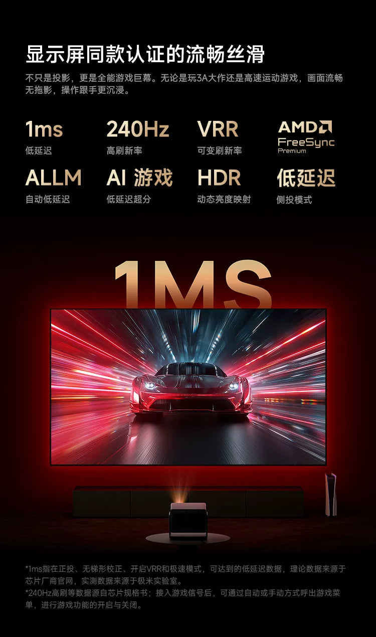 RS30 Pro 4K Optical Zoom Laser Projector | High Brightness Home Cinema for Living Room Bedroom, Global Use